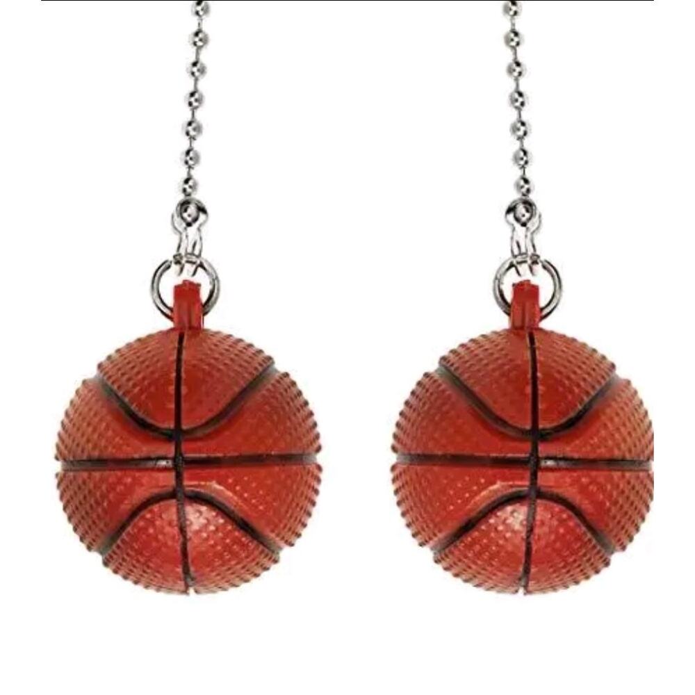 Basketball Lamp Toilet Pull Chain Cord Handle For Light Switch Set -- NWT